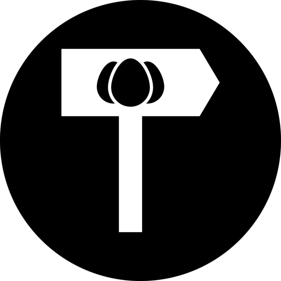 svart och vit illustration av ägg symbol på styrelse ikon. vektor