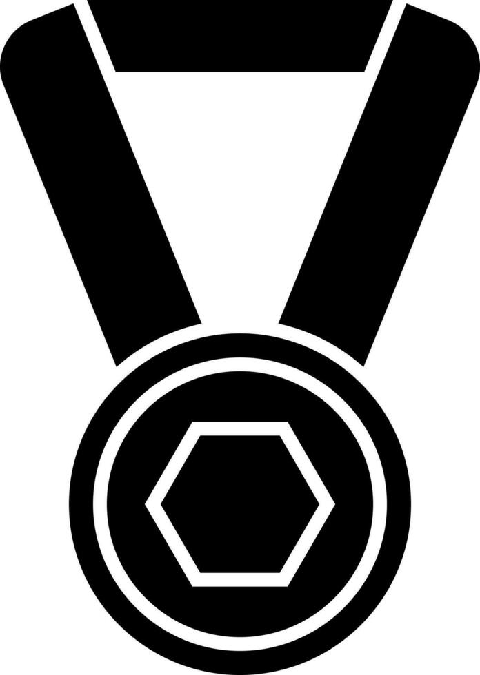 isolerat platt stil svart och vit medalj ikon eller symbol. vektor