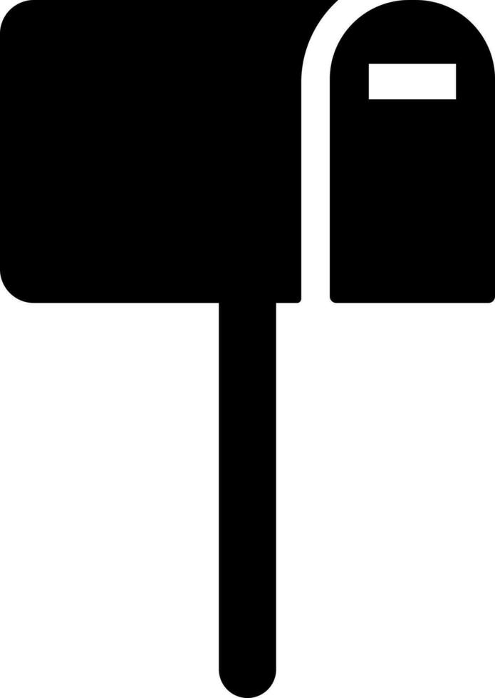 platt stil brevlåda ikon i svart Färg. vektor