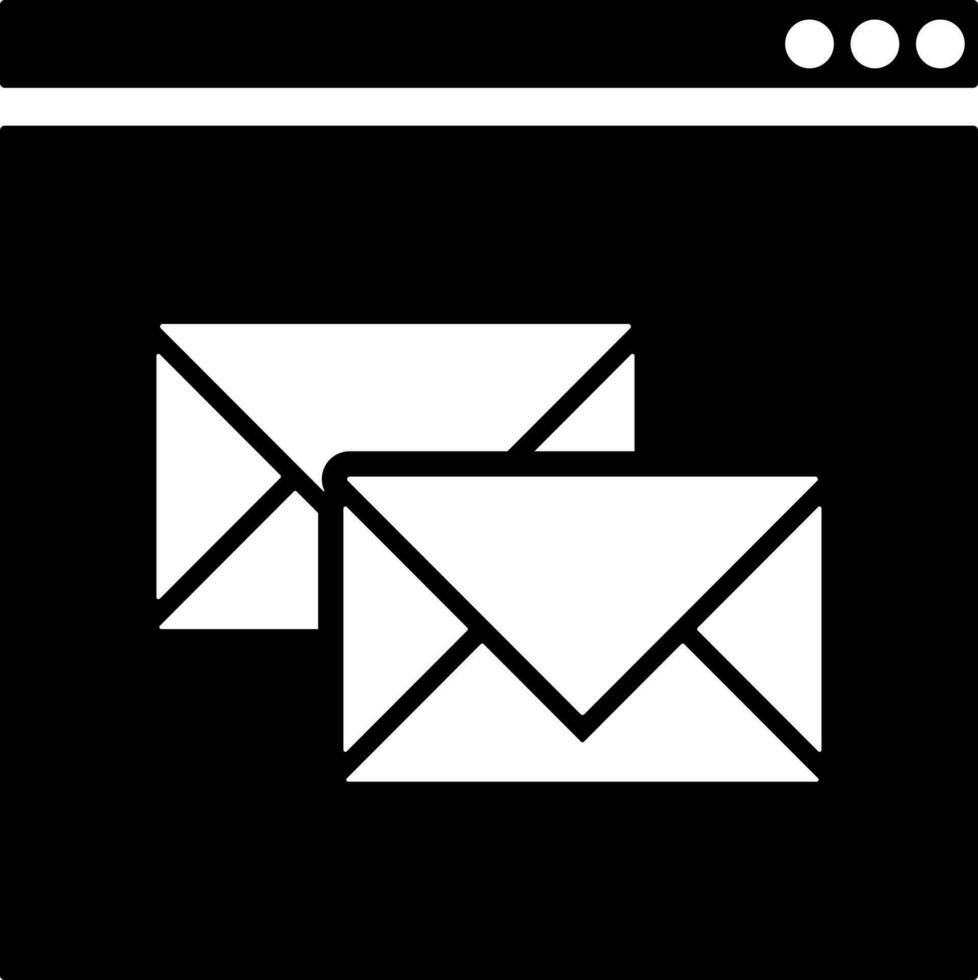 online chatten oder Email Symbol im schwarz und Weiß Farbe. vektor