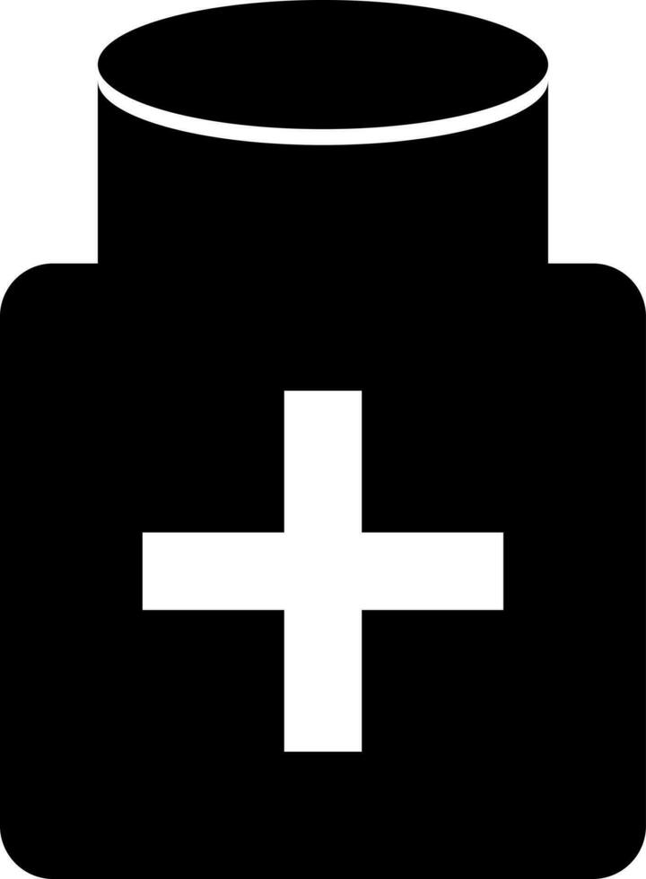 Vektor Illustration von Medizin Flasche im schwarz und Weiß Farbe.