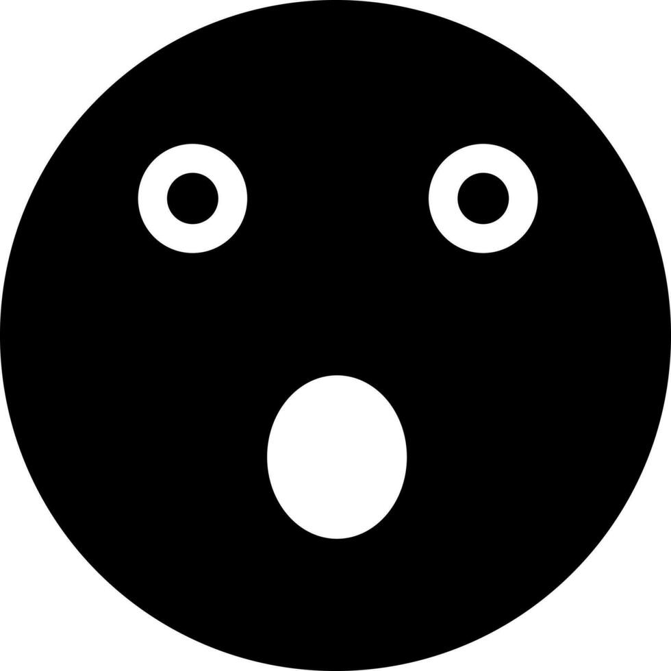 schockiert Emoji Charakter Glyphe Symbol oder Symbol. vektor