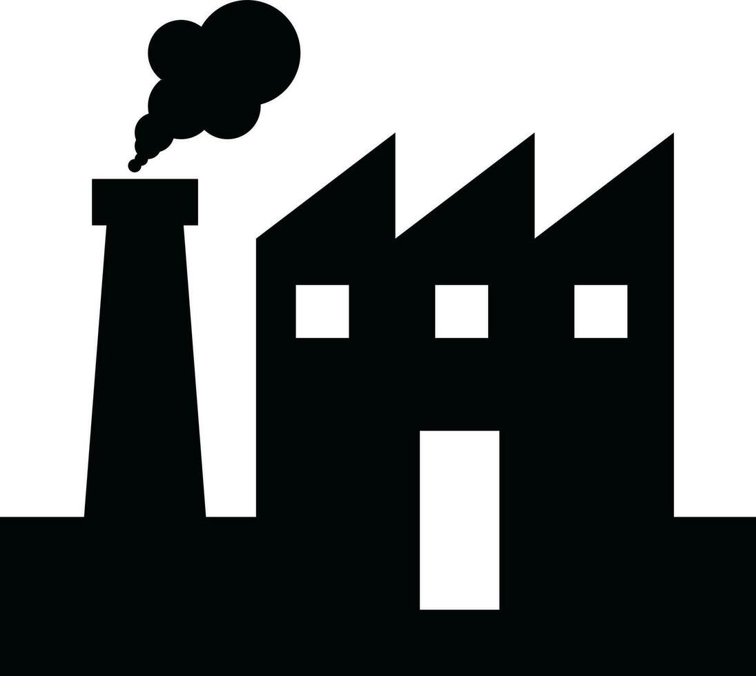 Fabrik Glyphe Symbol im eben Stil. vektor