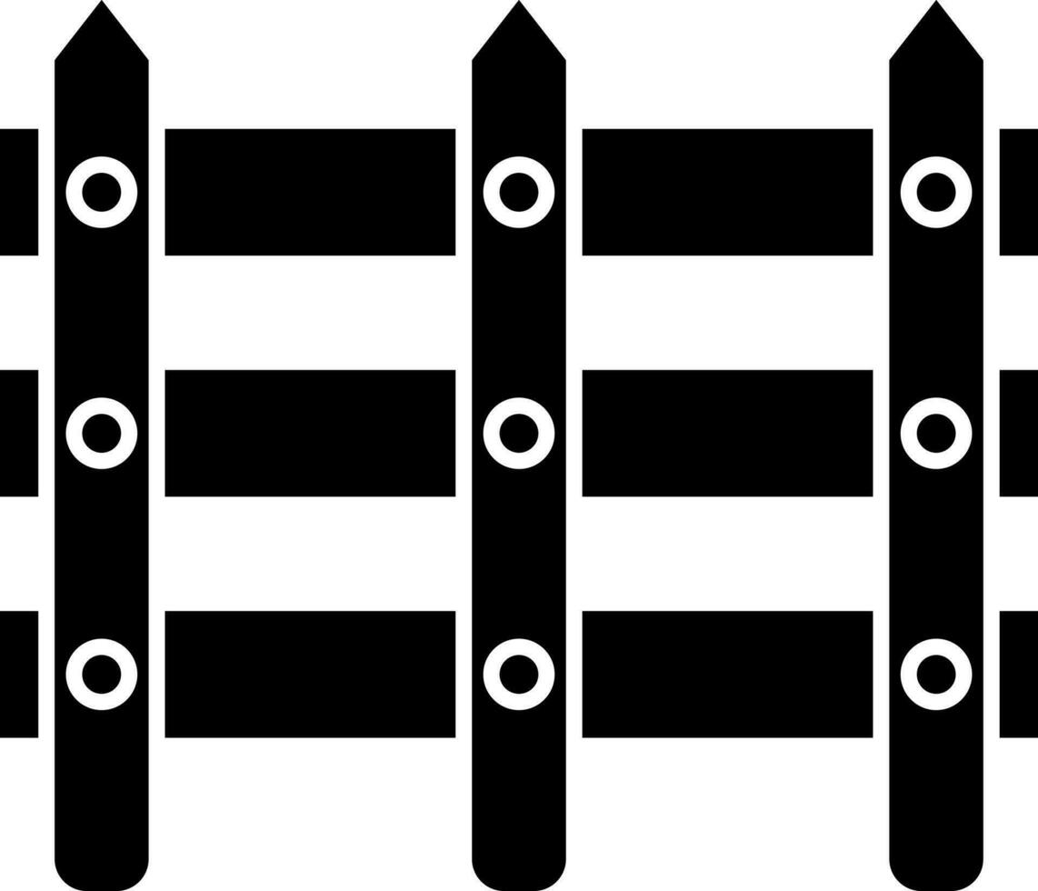 ikon av staket i svart och vit Färg. vektor