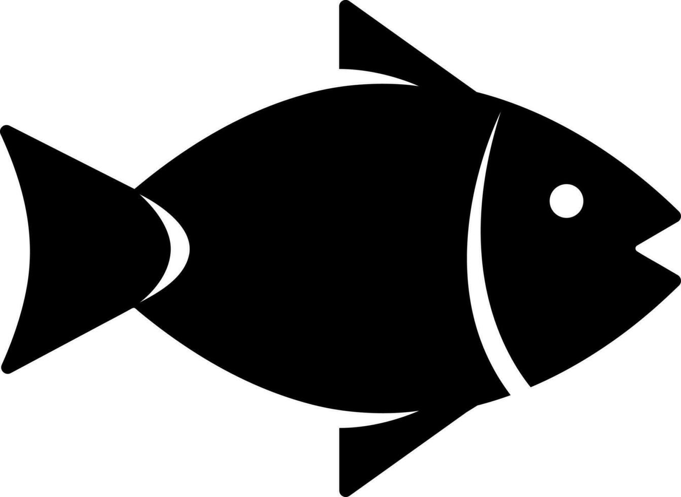 Fisch Symbol im schwarz Farbe. vektor