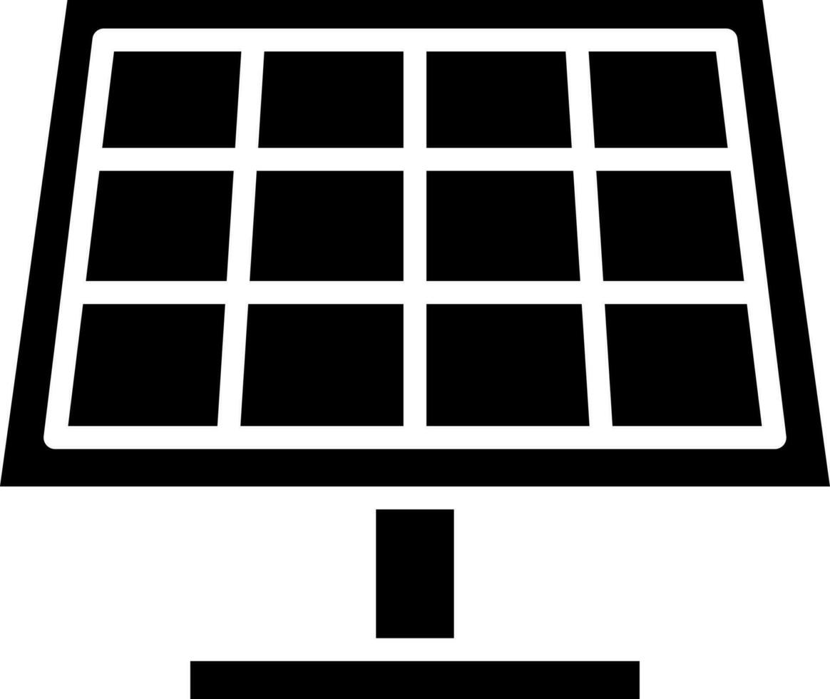 sol- panel glyf ikon eller symbol. vektor