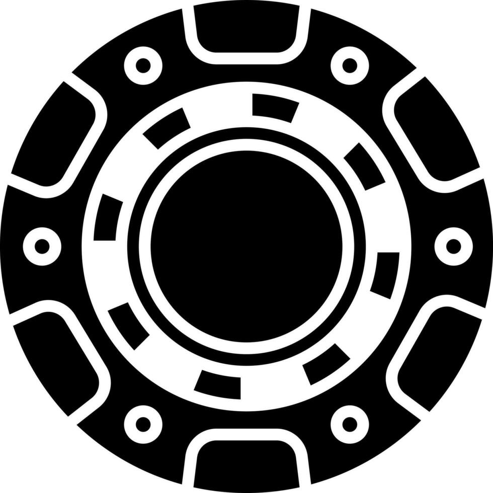 kasino chip ikon i svart och vit Färg. vektor