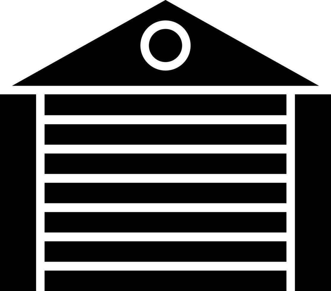 schwarz und Weiß Illustration von Garage Symbol. vektor