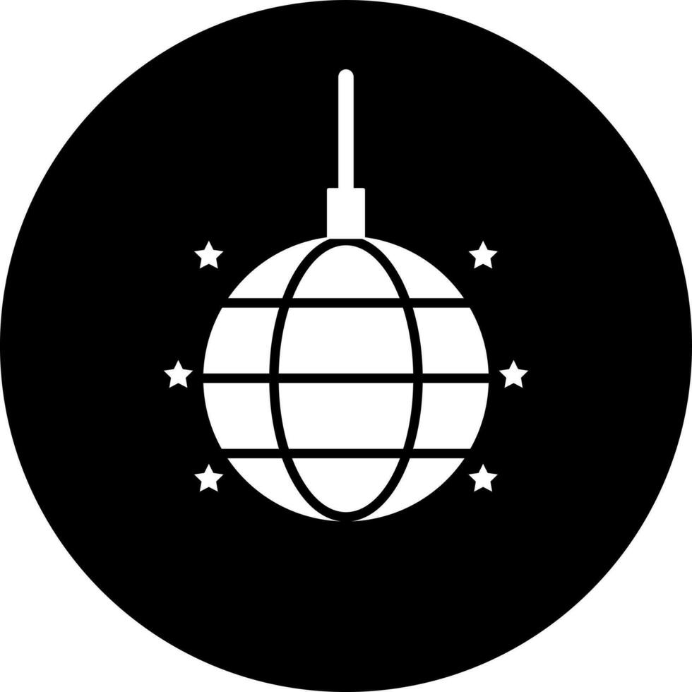 Disko Ball Glyphe Symbol im eben Stil. vektor