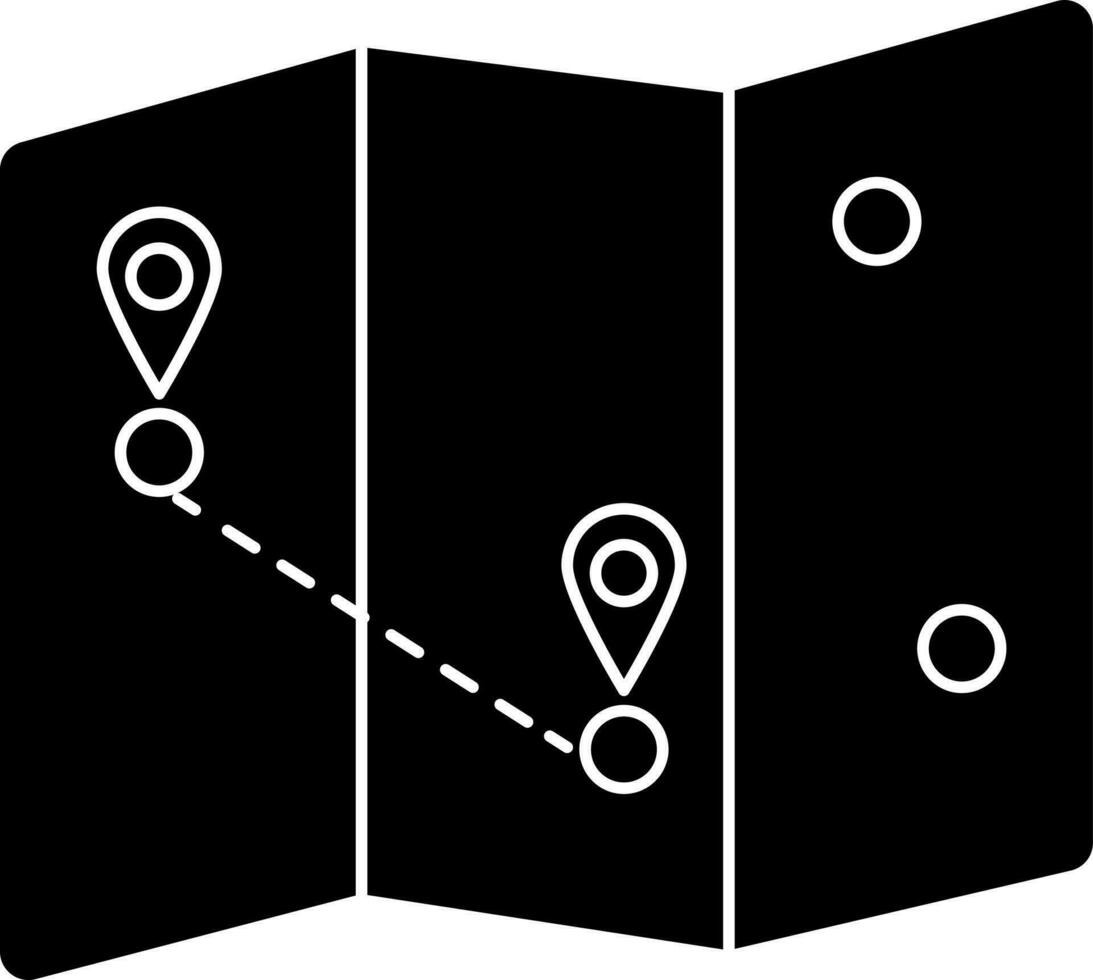 Karte Navigation Symbol im schwarz und Weiß Farbe. vektor