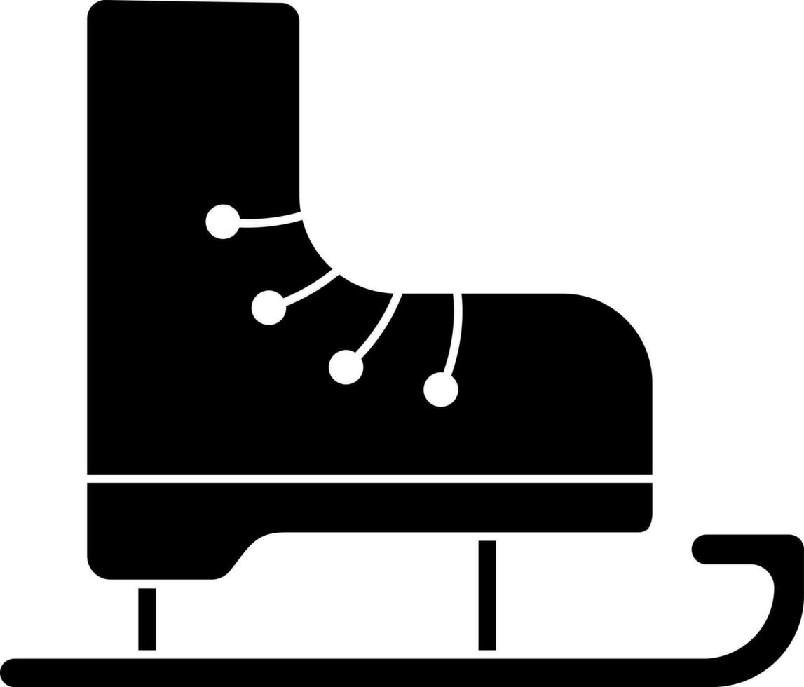 Eis Skaten Schuhe Glyphe Symbol oder Symbol. vektor