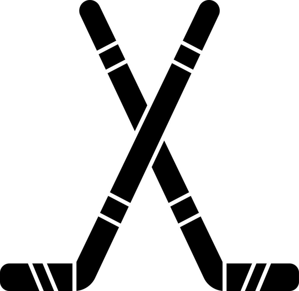 svart och vit illustration av hockey pinnar ikon. vektor