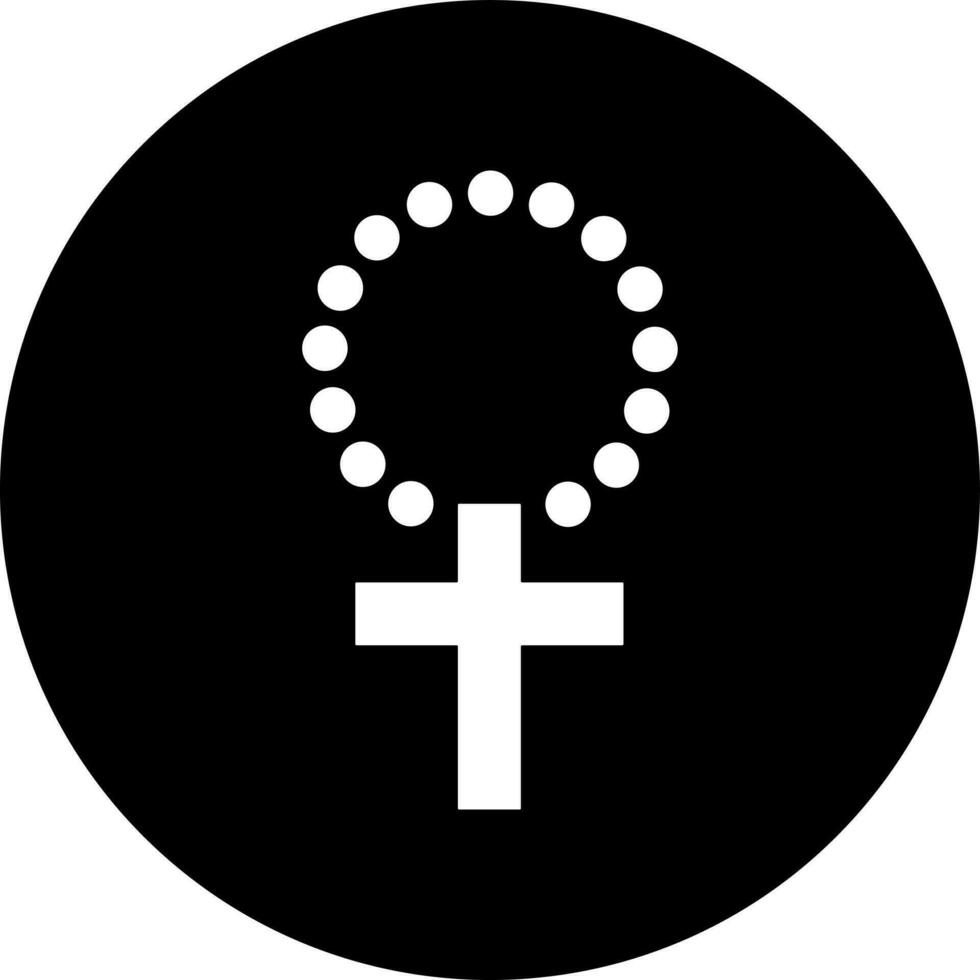 pärlor eller radband ikon i svart och vit Färg. vektor