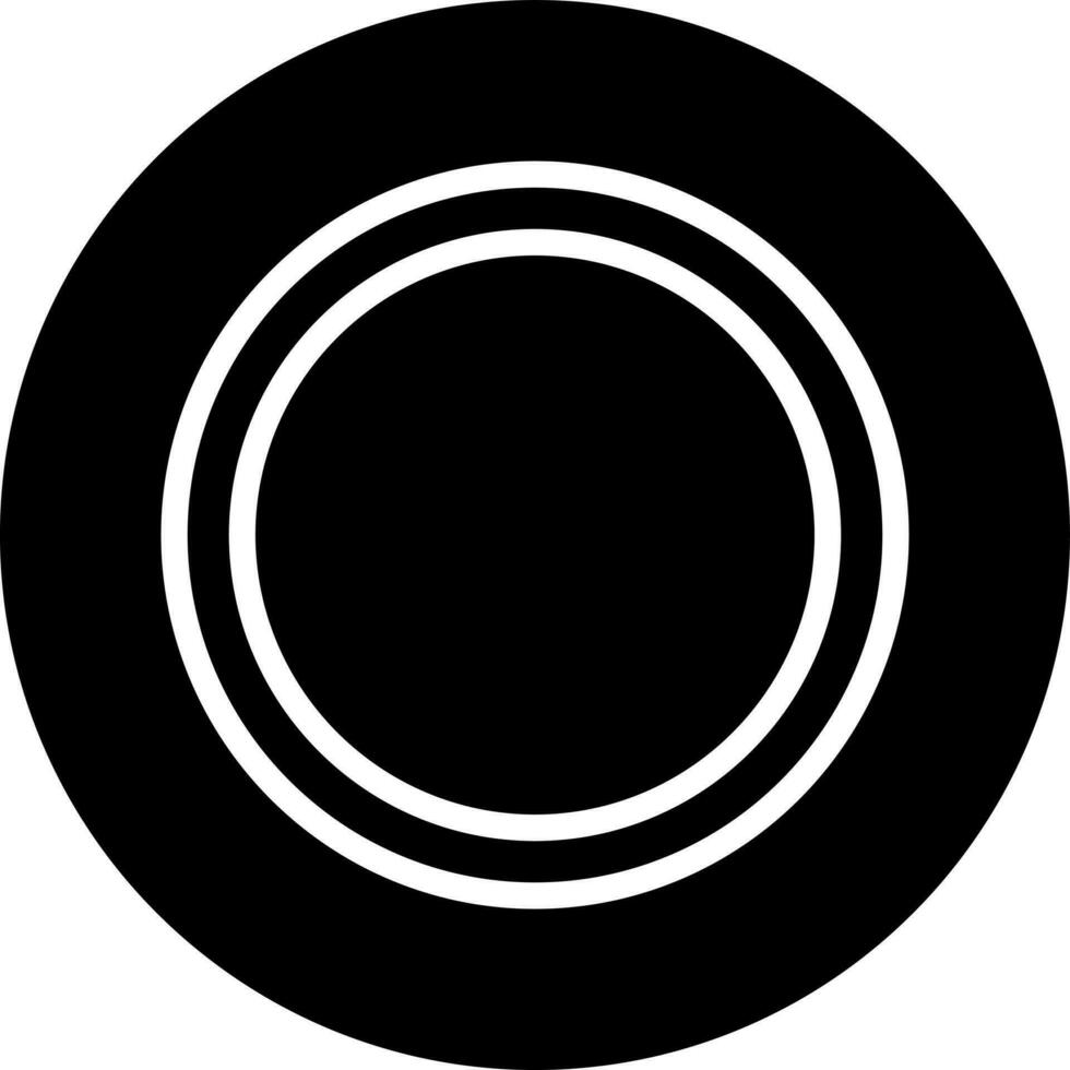 schwarz und Weiß Teller Symbol im eben Stil. vektor