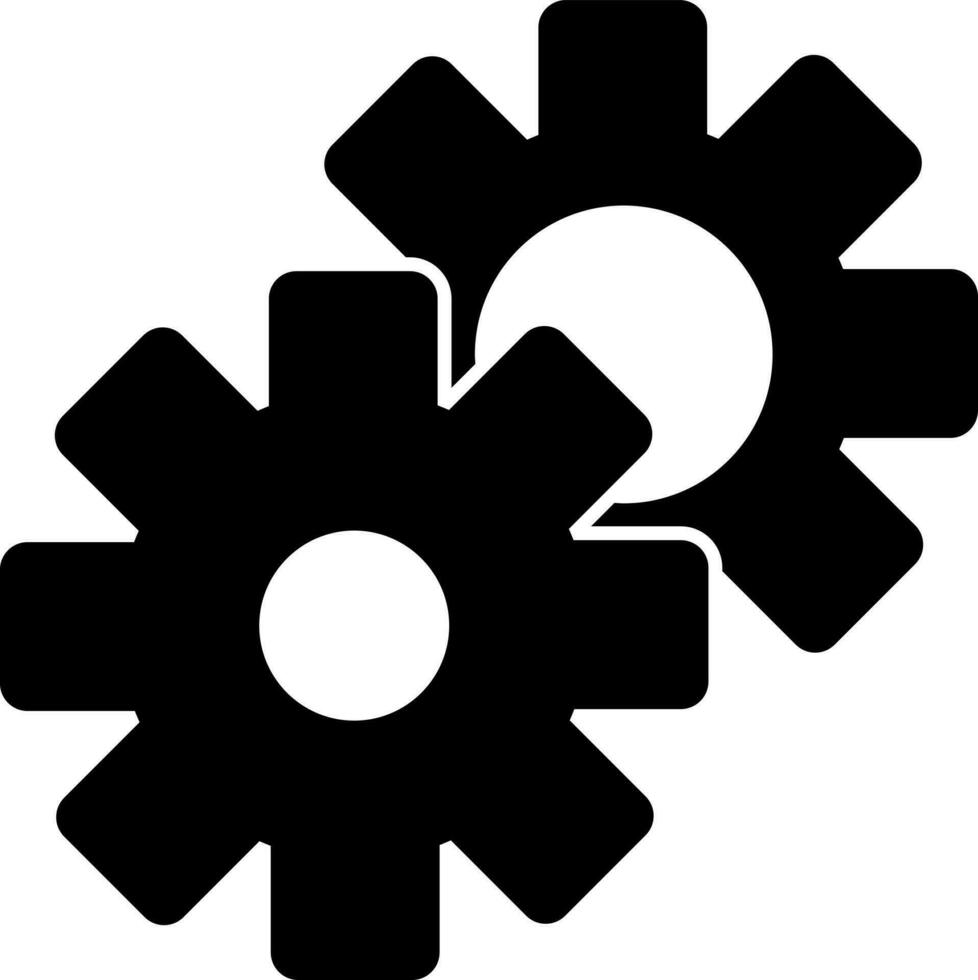 schwarz und Weiß Illustration von Zahnrad Symbol oder Symbol. vektor