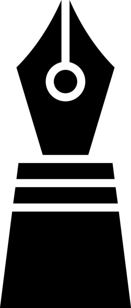 schwarz und Weiß Illustration von Brunnen Stift Glyphe Symbol. vektor