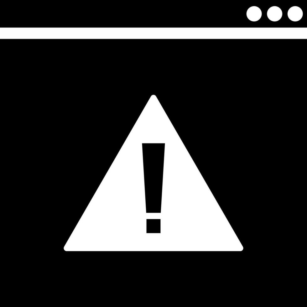 Warnung Webseite Seite Zeichen oder Symbol. vektor