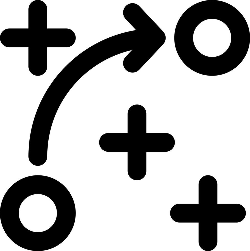 strategi ikon eller symbol i svart och vit Färg. vektor