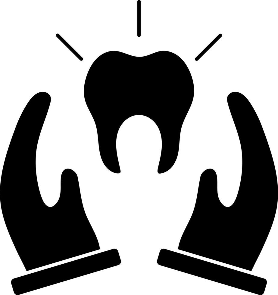 Glyphe Symbol oder Symbol von Dental Schutz. vektor