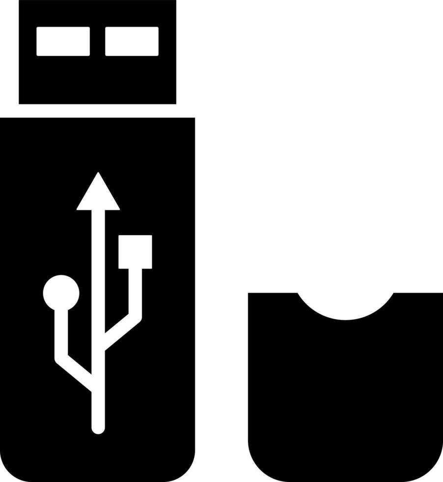 platt illustration uSB universell serie- buss ikon eller symbol. vektor