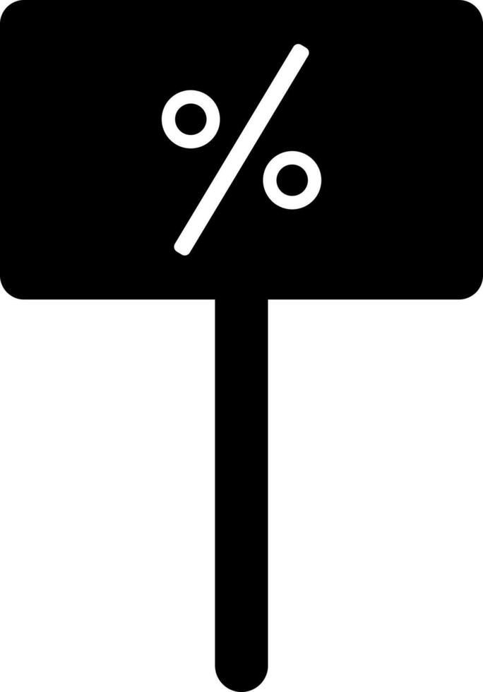 rabatt procentsats styrelse glyf ikon eller symbol. vektor