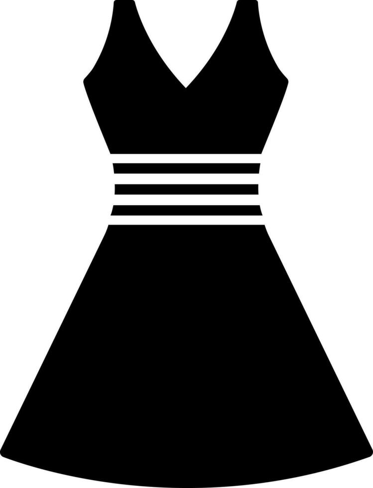 ärmlös klänning ikon i svart och vit Färg. vektor