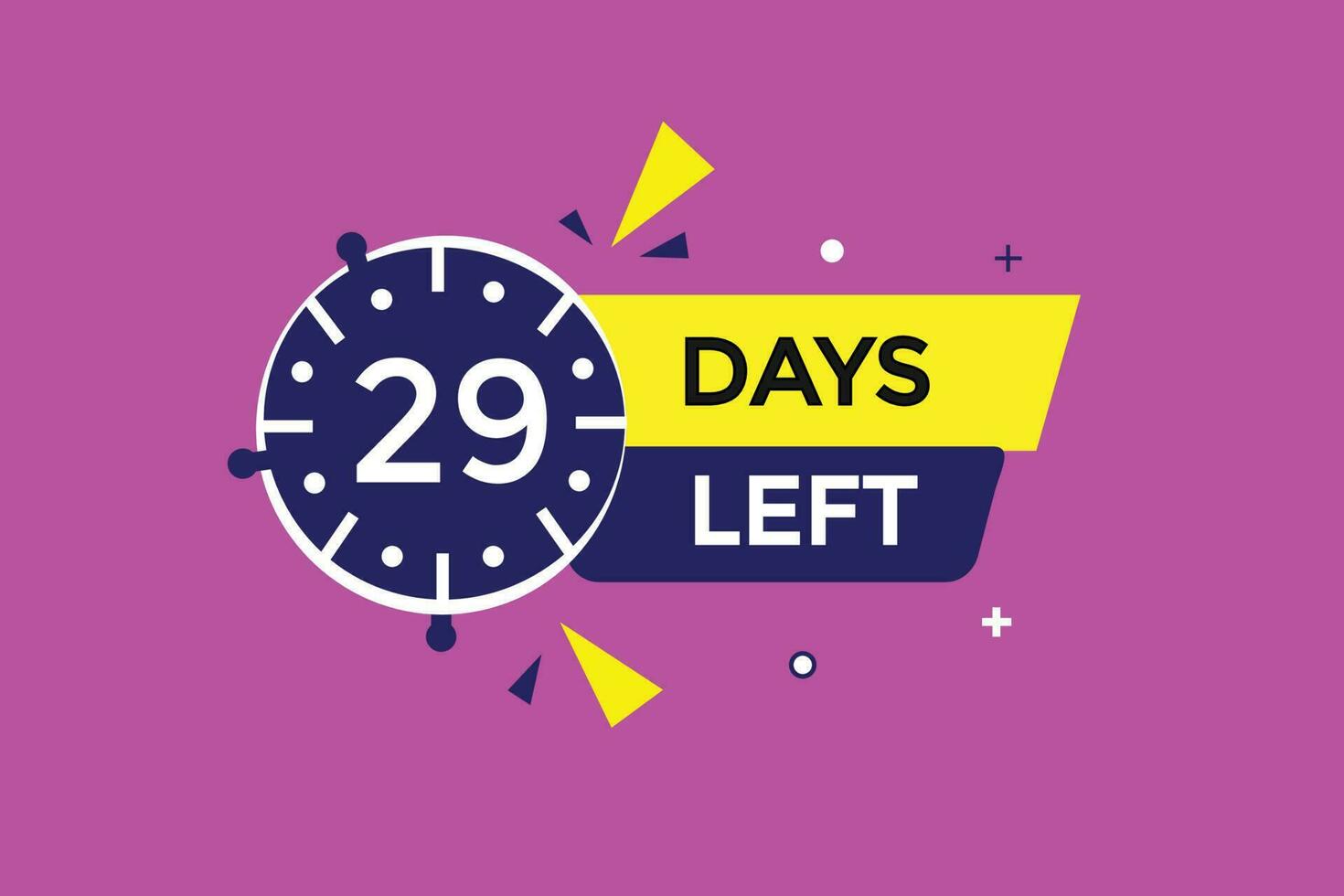 29 Tage links Countdown Vorlage, 29 Tag Countdown links Banner Etikette Taste eps 29 vektor