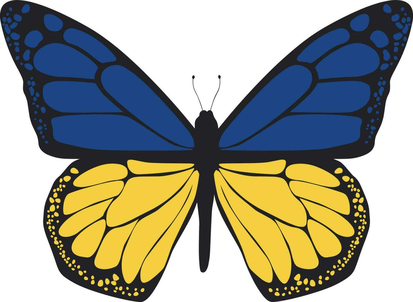 Ukraine Schmetterling Flagge vektor