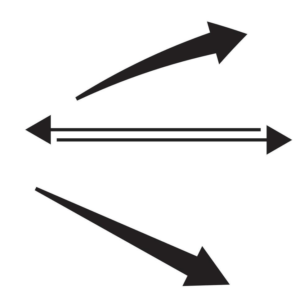 pil symbol uppsättning av klotter eller skiss översikt av cirkel, kurva, slägga upp, svart linje, platt pil ikon hand dragen element för grafisk design illustration element till dekoration fil i png formatera vektor