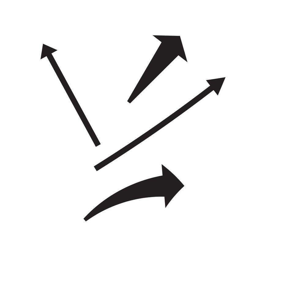 pil symbol uppsättning av klotter eller skiss översikt av cirkel, kurva, slägga upp, svart linje, platt pil ikon hand dragen element för grafisk design illustration element till dekoration fil i png formatera vektor