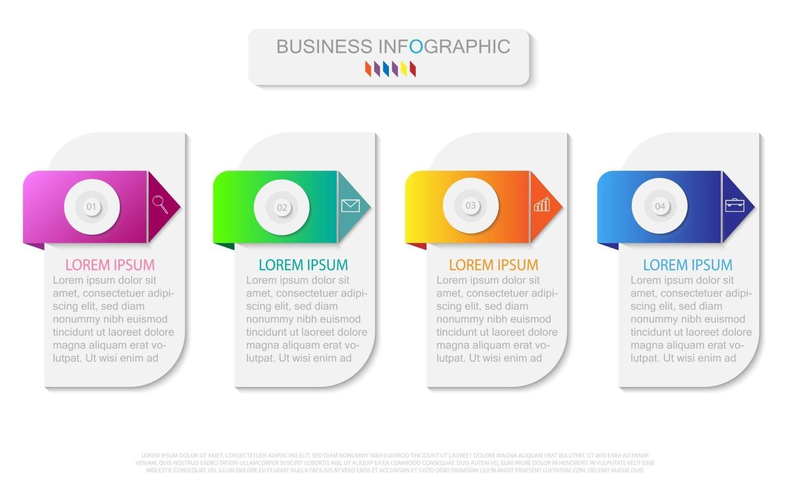 infografisk mall i 4 steg mall för diagramdiagrampresentation och diagram vektor