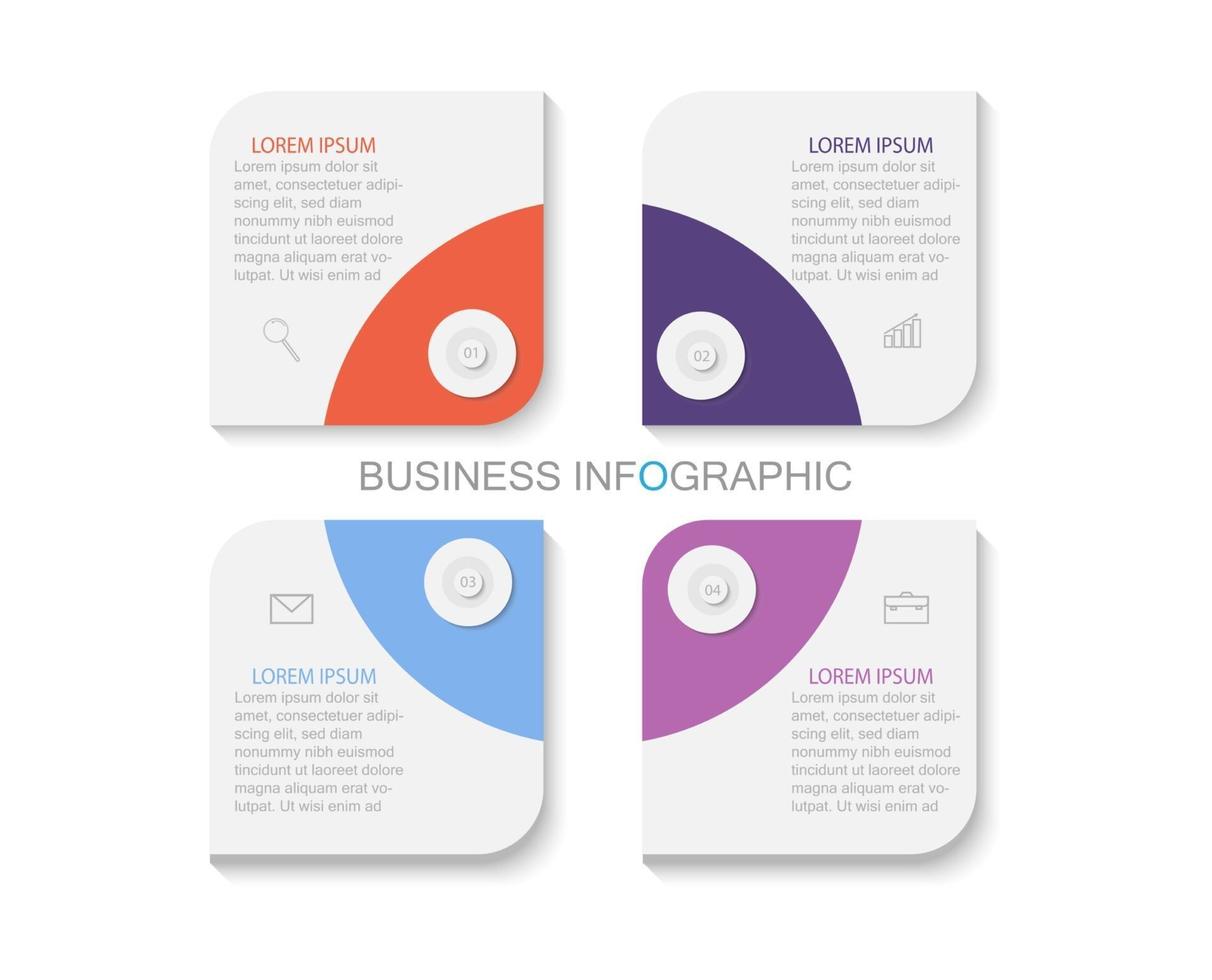 infografisk mall i 4 steg mall för diagramdiagrampresentation och diagram vektor