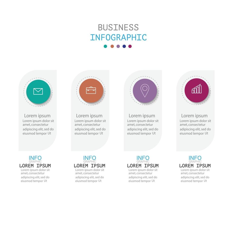 infografisk mall i 4 steg mall för diagramdiagrampresentation och diagram vektor