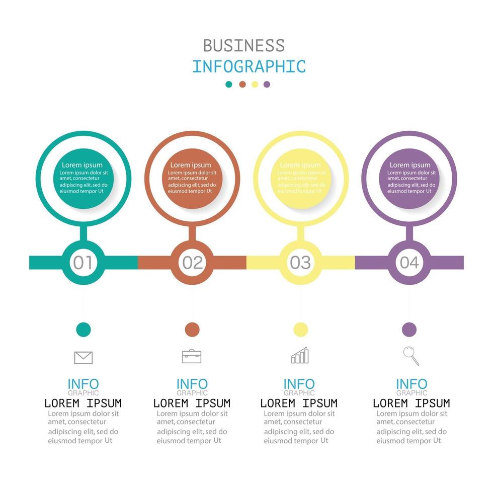 Infografik-Vorlage in 4 Schritten Vorlage für Diagramm-Grafik-Präsentation und Diagramm vektor