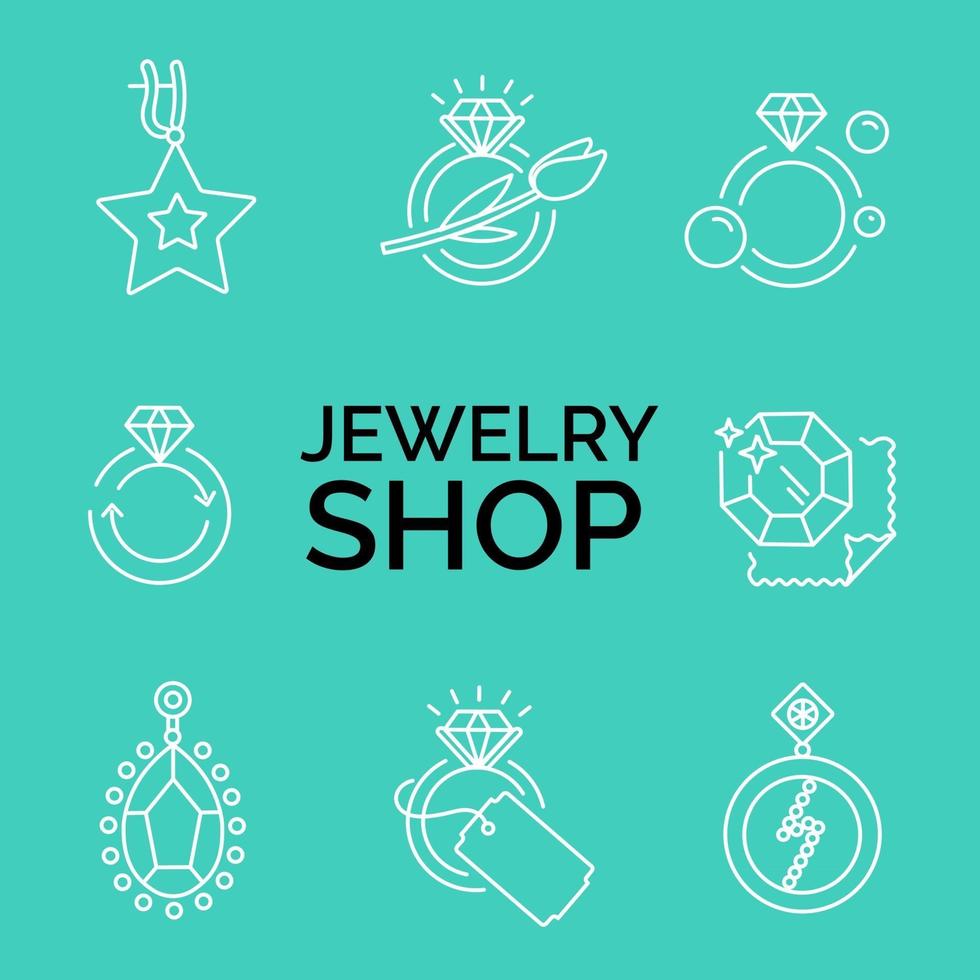 smycken ikoner smycken tema smycken butik infographics vektor