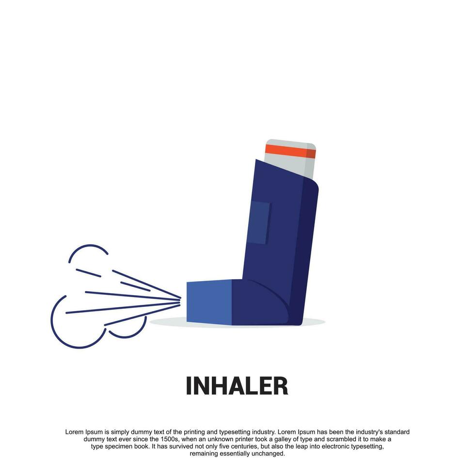 Asthma Inhalator Vektor eben Design.