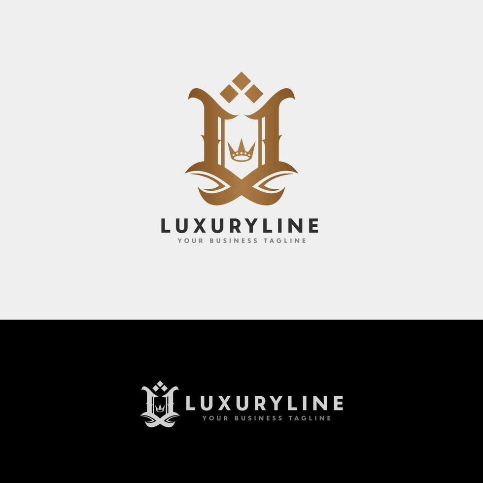 första l elegant lyx logotyp design, första signatur kreativ mall vektor