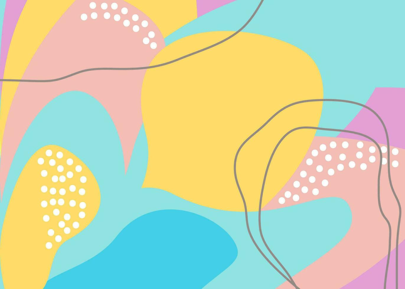 Spaß Hand gezeichnet bunt Formen, Gekritzel Objekte und Linien, Punkte Collage, modern modisch abstrakt Muster Hintergrund zum Design. Rosa Gelb Blau lila Pastell- Farben vektor