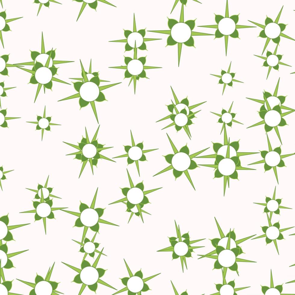 grönt och vitt ljus blommor sömlösa mönster vektor