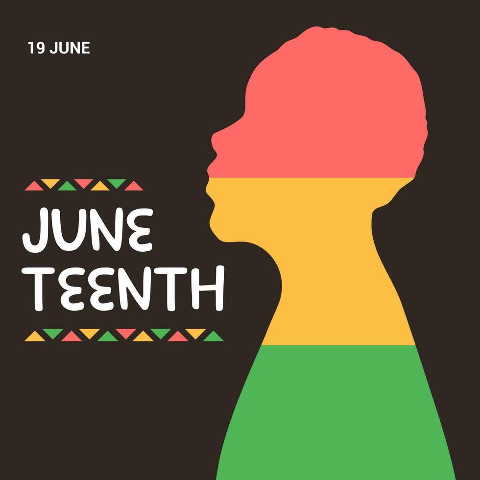 19. Juni Freiheit Tag mit Silhouette afrikanisch Menschen vektor