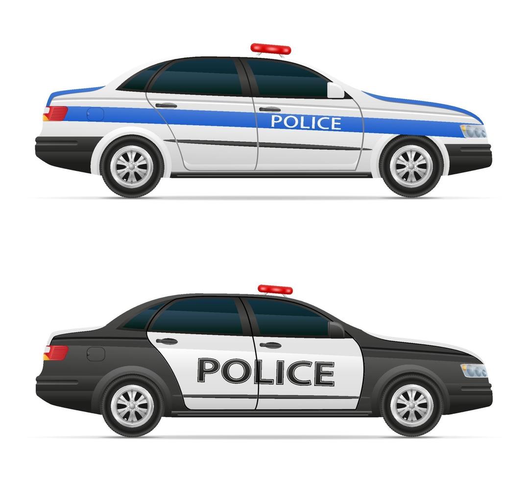 Polizeiwagen Fahrzeugvektorillustration lokalisiert auf weißem Hintergrund vektor