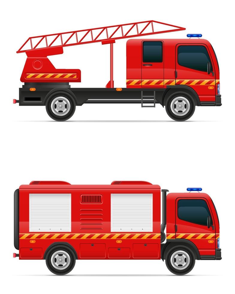 Feuerwehrauto Auto Fahrzeug Vektor-Illustration lokalisiert auf weißem Hintergrund vektor