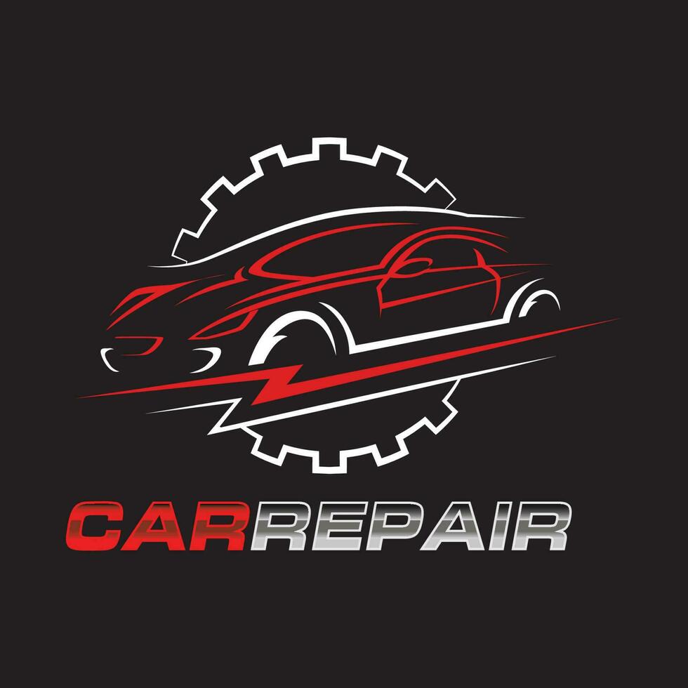 minimalistisch Auto Reparatur Logo Design Vorlage. Auto Reparatur Bedienung Logo vektor