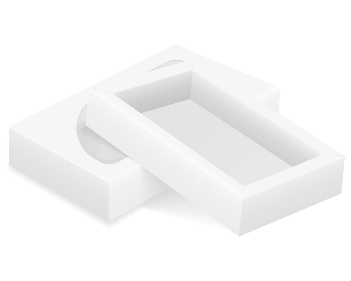 leere Pappkartonverpackung leere Schablone für Entwurfsvorratvektorillustration lokalisiert auf weißem Hintergrund vektor