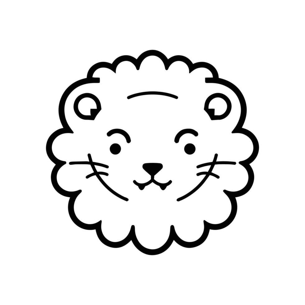 Hand gezeichnet süß Löwe im Gekritzel Stil vektor