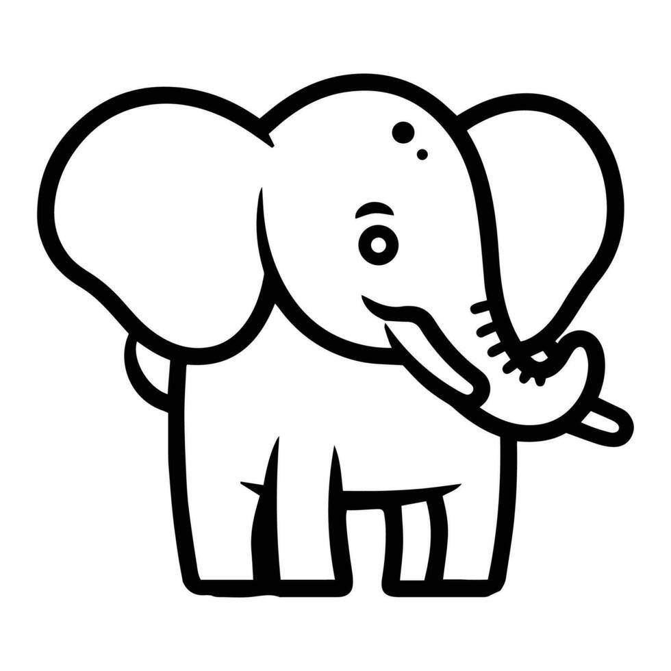 Hand gezeichnet süß Elefant im Gekritzel Stil vektor