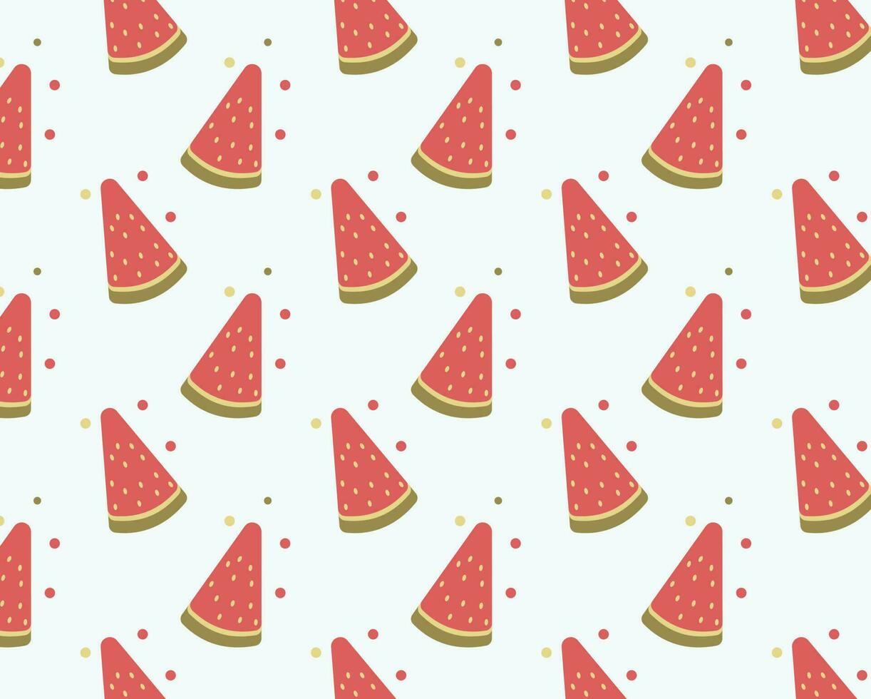 vektor söt sommar mönster med en enkel vattenmelon tecknad serie