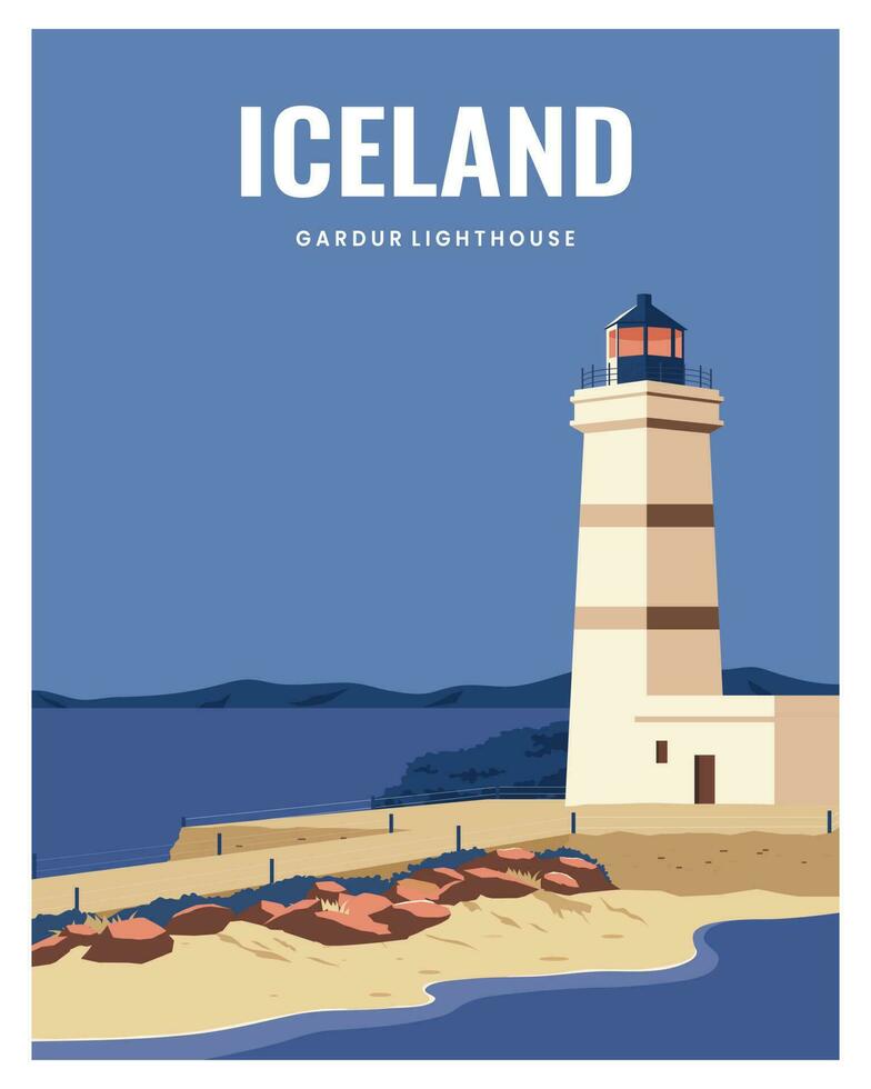Reise Poster Island Illustration Hintergrund. Vektor Illustration mit farbig Stil zum Poster, Postkarte, Kunst, drucken