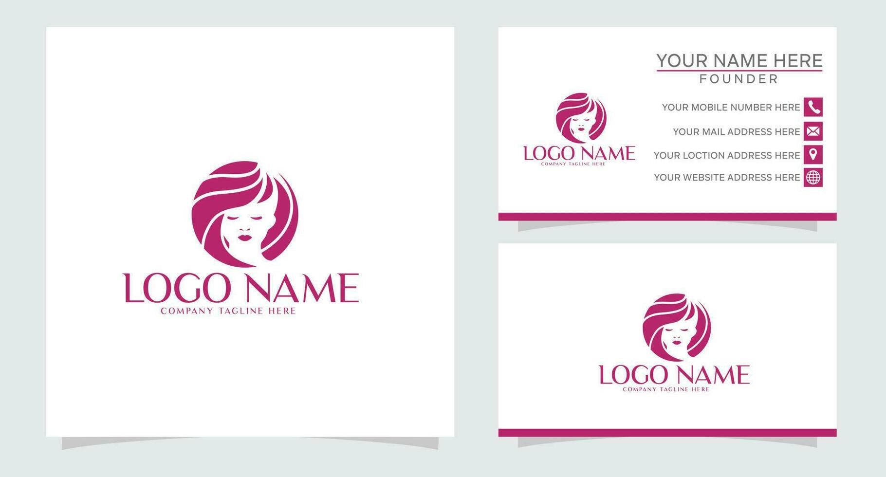 Frauen Gesicht mit Blume Logo Design und Geschäft Karte. natürlich Frauen Logo zum Schönheit Salon, Spa, Kosmetik, und Haut Pflege Logo vektor