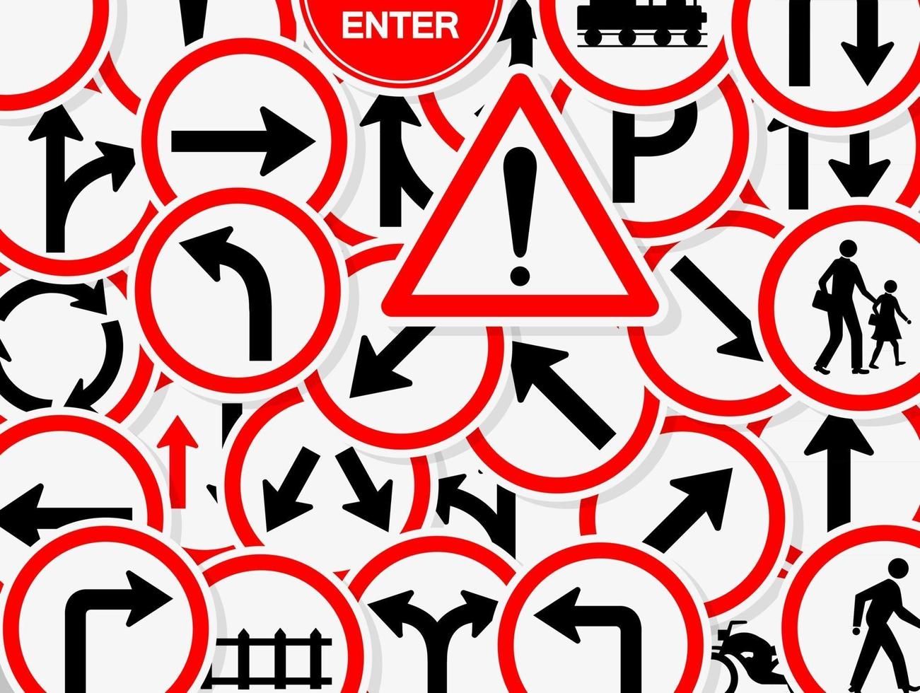 ange trafikskyltar förbud varning röd cirkel symbol vektor
